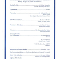 1.8 C-2 Community of Scholars Honor Convocation, August 24, 2007