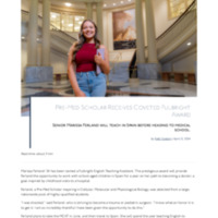 5.3 ZZZZZX Newsroom: Pre-Med Scholar Receives Coveted Fulbright Award