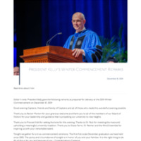 1.8 A-02 Newsroom: President Kelly&#039;s Winter Commencement Remarks