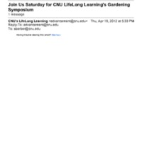 1.9 B CNU&#039;s 15th Annual Gardening Symposium