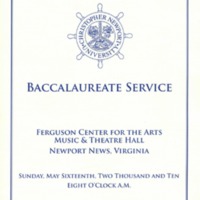 1.8 A-6 Baccalaureate Service, May 16, 2010