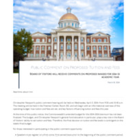 2.8 G Newsroom: Public Comment on Proposed Tuition and Fees