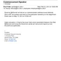 1.8 A-3 Commencement Speaker: Governor Bob McDonnell